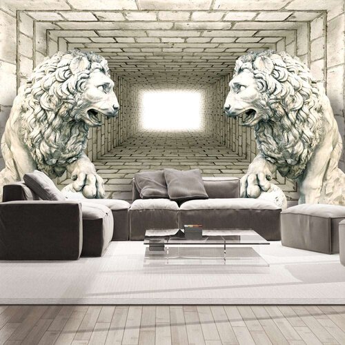  Samoljepljiva foto tapeta - Chamber of lions 196x140 Slike