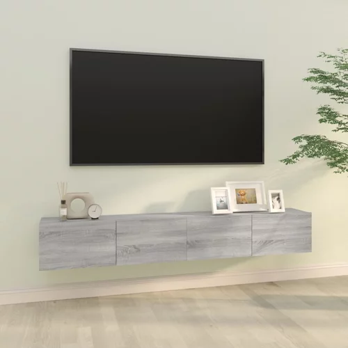  Zidni TV ormarići 2 kom boja sivog hrasta 100x30x30 cm drveni