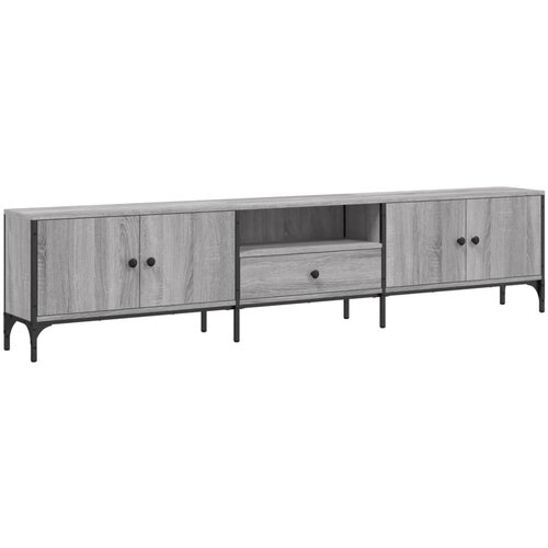 Maison Chic TV omarica - TV stojalo - Televizijska omarica s predalom siva sonoma 200x25x44 cm inženirski les, (21700498) Slike