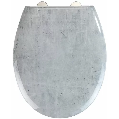 Wenko WC deska z enostavnim zapiranjem Easy Concrete, 44,5 x 37 cm