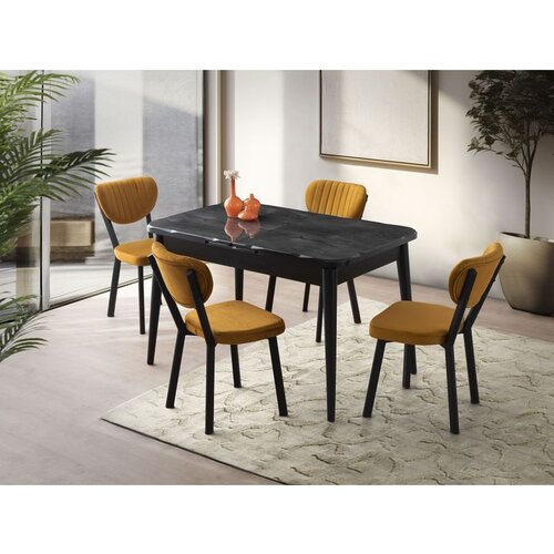 Hanah home Crea - 2941 Black Extendable Dining Table Cene