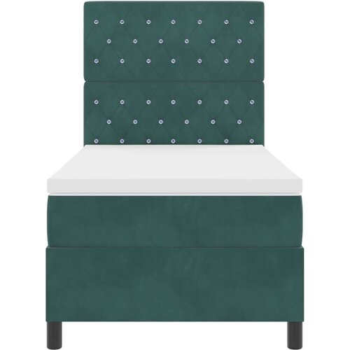 VidaXL Box Spring Krevet s Madracem Tamnozelena 100x200 cm Bar&amp;scaron;un Slike