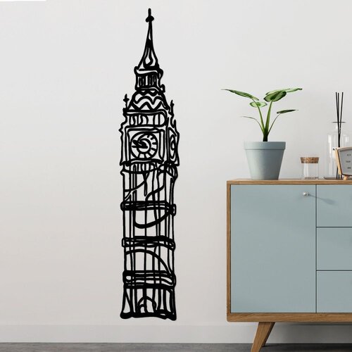 Wallity Zidna dekoracija Big Ben, 28x150 cm, 1.2 mm, Crna Cene