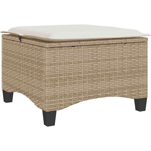 VidaXL Vrtni stolčki z blazinami 2 kosa Bež 55x55x36 cm Poly Rattan Slike