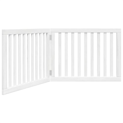 vidaXL Vrata za pse zložljiva 2 panela bela 160 cm topolovina, (5000157453) Cene