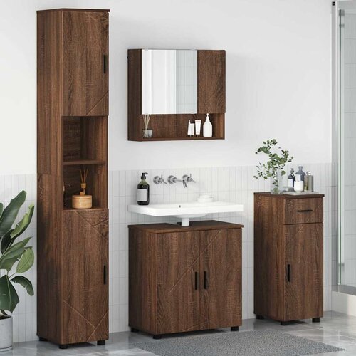 vidaXL Set namještaja za kupaonicu 4 pcs Smeđi hrast 61 x 35 x 64 cm Cene