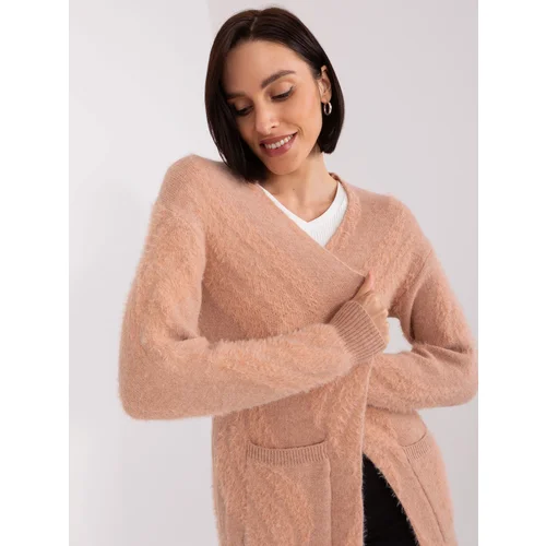 Fashion Hunters Peach women's cardigan with pockets