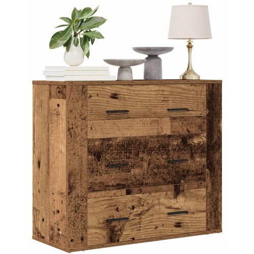 VidaXL Komoda boja starog drva 80 x 33 x 70 cm od konstruiranog drva Slike