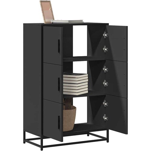 VidaXL Visoka ploča crna 68x35x106,5 cm Konstruirano drvo i metal Slike