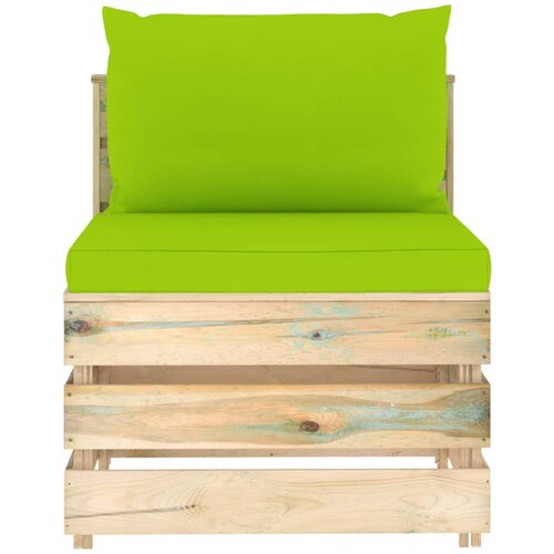 Maison Chic Sekcijski sredinski kavč - Sofa - Kanape z blazinami zelen impregniran les, (21727395) Cene