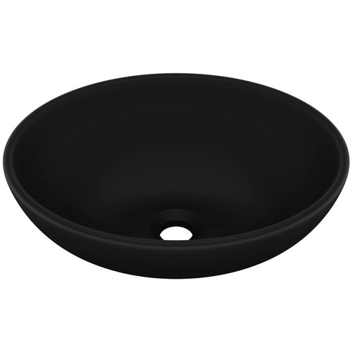 Maison Chic Razkošen Umivalnik - Kopalna umivalnik - Lavabo ovalen mat črn 40x33 cm keramičen, (21669658) Cene