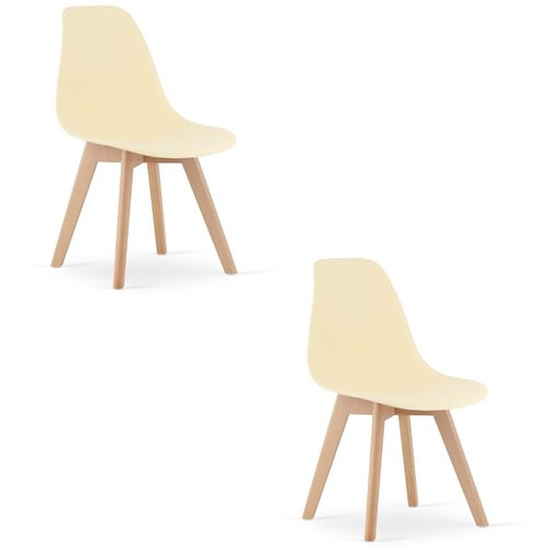  KITO stolica - krem ​​/ prirodne noge x 2 Slike