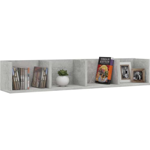  Polica za CD-ove boja betona 100 x 18 x 18 cm drvena Slike