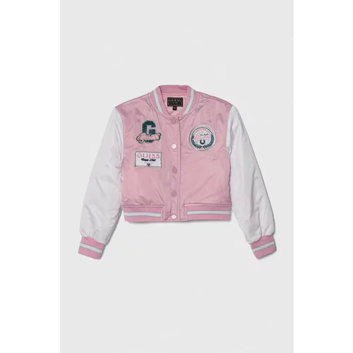 Guess Otroška bomber jakna roza barva