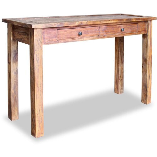 VidaXL Konzolna mizica iz masivnega predelanega lesa 123x42x75 cm Slike