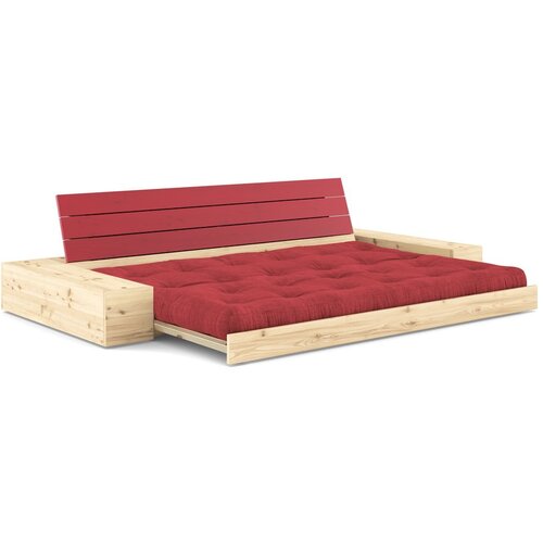 Karup Design Rdeča raztegljiva sedežna garnitura iz rebrastega žameta 244 cm Base &amp;ndash; Slike