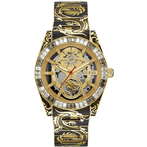 Guess Ročna ura Year Of The Dragon GW0649G1 BLACK/GOLD Slike