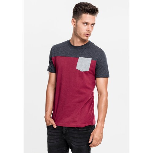 Urban Classics 3-Tone Pocket T-Shirt Burgundy/Cha/Grey Slike