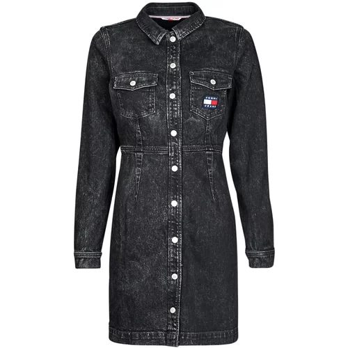 Tommy Jeans Kratke obleke SLIM DENIM DRESS CF6181 Črna
