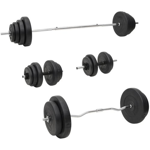 vidaXL Set dvoručnih i jednoručnih utega s pločama 120 kg Cijene