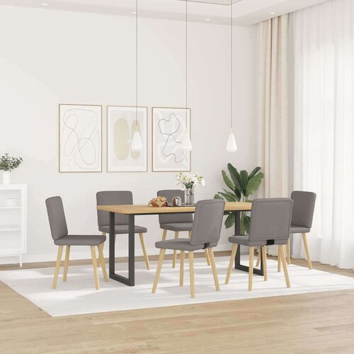  Jedilni stoli 6 kosov taupe blago, (21828372) Slike