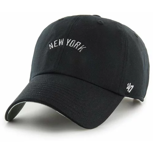 47 Brand Bombažna kapa s šiltom MLB New York Yankees črna barva