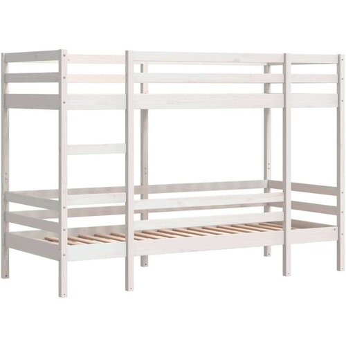 VidaXL krevet na kat bijeli 90 x 190 cm od masivne borovine Slike