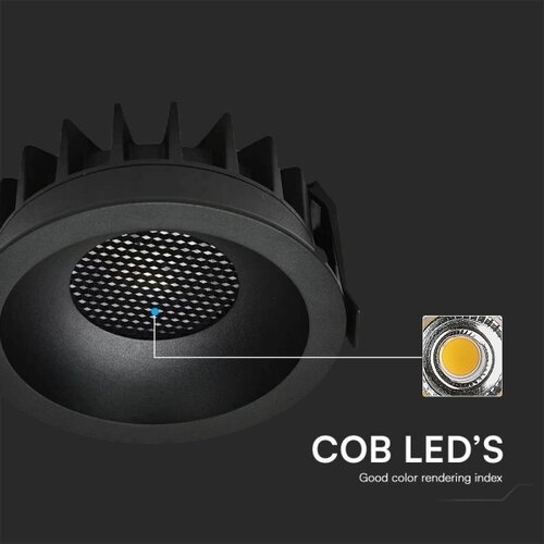  led ugradna svetiljka LED/24W/230V 3000/4000/6400K prečnik 13,5 cm crna Slike