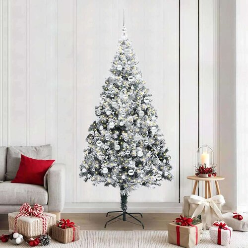 vidaXL Umjetno božićno drvce s 300 LED svjetlima Zelena 210 x 135 cm Cijene
