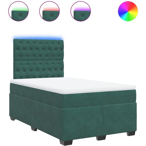 vidaXL Box spring krevet s madracem tamnozeleni 120x200 cm baršunasti Cijene
