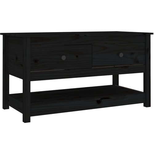 Maison Chic Klubska mizica - kavna mizica - Nizka mizica črna 102x49x55 trdna borovina, (21754325) Cene
