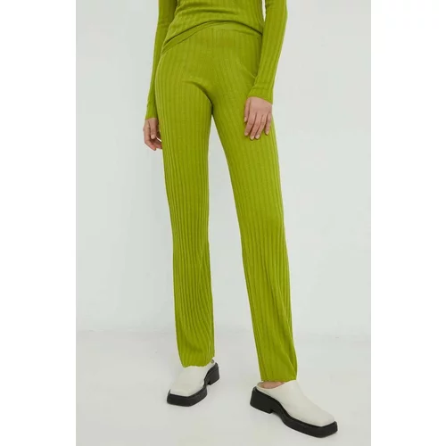 Resume Vunene hlače Résumé za žene, boja: zelena, ravni kroj, visoki struk