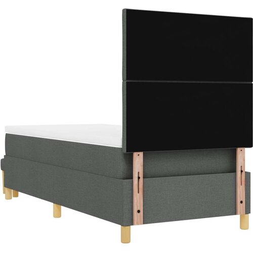 VidaXL Krevet na podlozi s madracem i klupom Tamno siva 90x190 cm Tkanina Slike