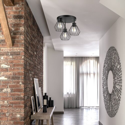 LAMKUR Plafonski luster AUDREY 3xE27/60W/230V, crne boje Slike
