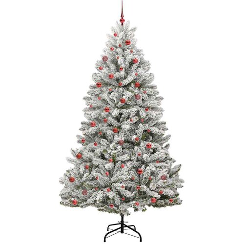  Umjetno božićno drvce Zelena i bijela 270 cm PVC i metal Slike