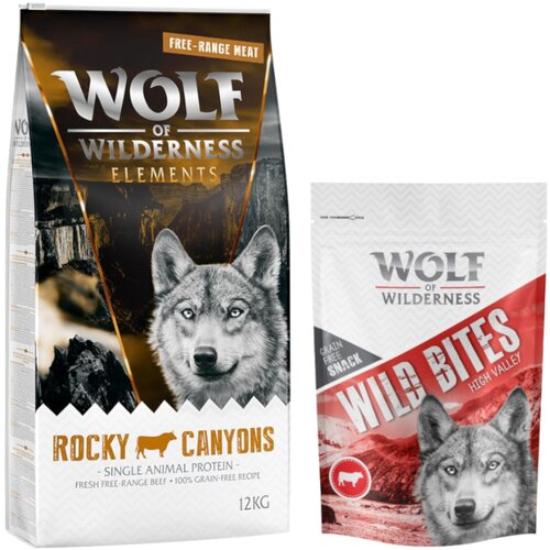 Wolf of Wilderness 12 kg suhe hrane + Snack gratis! - &amp;quot;Rocky Canyons&amp;quot; - govedina iz proste reje + High Valley - govedina (monoprotein) Slike