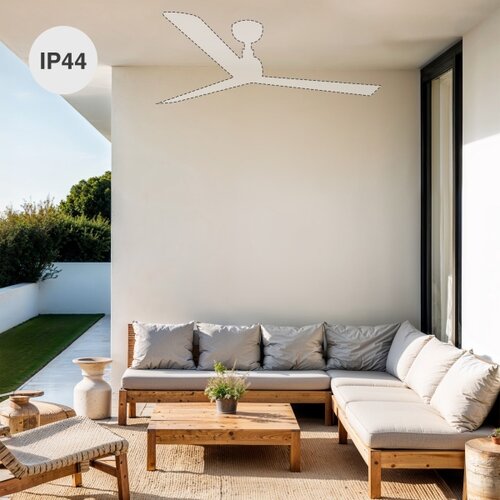 Faro 34372 - Plafonski ventilator MARINE M, prečnik 125 cm, braon/crna, IP44 + daljinski upravljač Slike