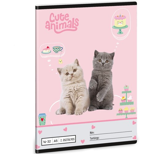 Ars Una Cute Animals - čajanka, bilježnica s linijama za 2. razred A/5 16-32 Cijene