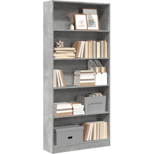  Regal za knjige siva boja betona 80x24x176 cm konstruirano drvo Cijene