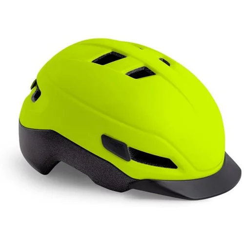 Met kolesarska čelada Grancorso, odsevna, safety, rumena, L