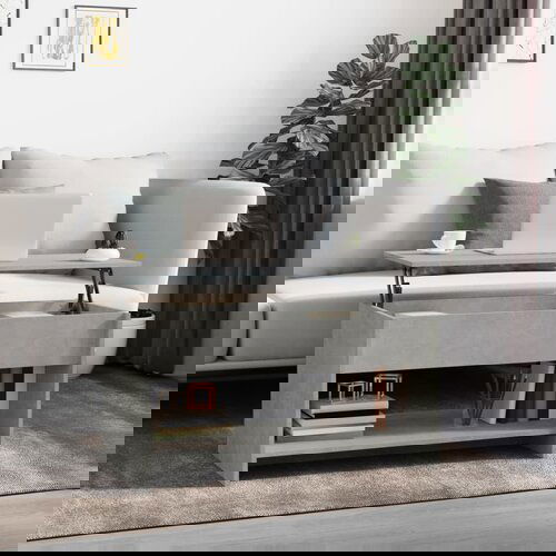 vidaXL Klubska mizica betonsko siva 102x50x52,5 cm konstruiran les Cene