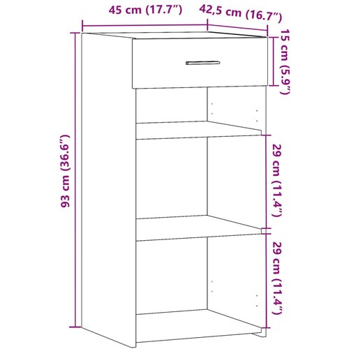  Komoda smeđa boja hrasta 45 x 42,5 x 93 cm konstruirano drvo Slike