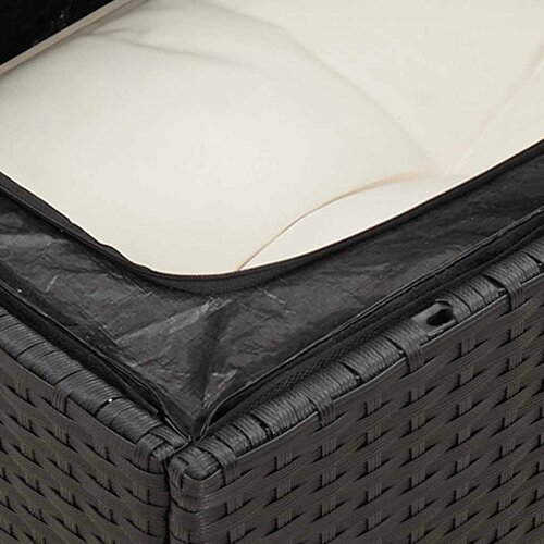  6-dijelni set vrtnih sofa s jastucima crni od poliratana Crna 62 x 62 x 69 cm Slike