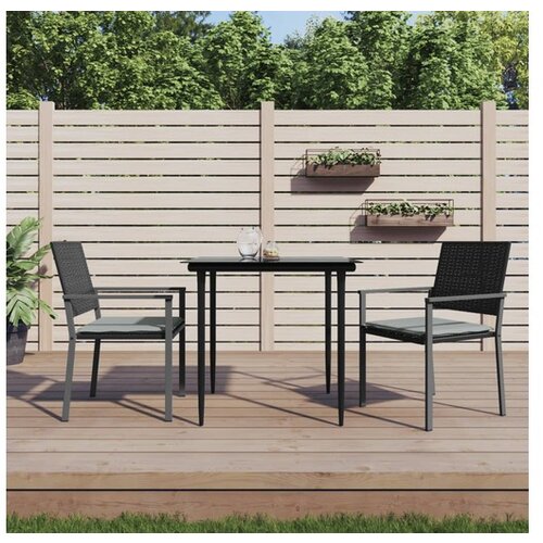 VidaXL Vrtni stoli z blazinami 2 kosa crni 54x62,5x89 cm pol Slike