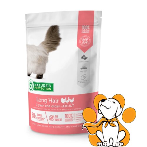 Nature's Protection adult long hair poultry 400g, dehidrirana hrana za mačke Slike