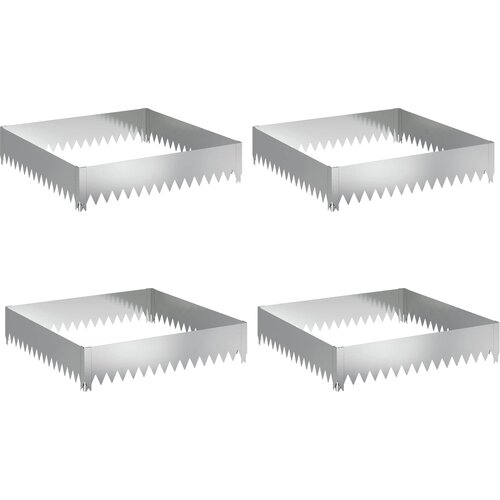  Ograda oko Travnjaka 4 pcs 100 x 100 x 20 cm Čelik Srebrna Slike