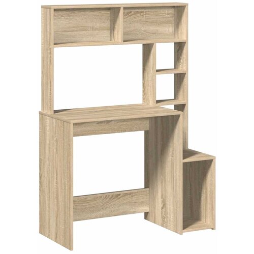 Maison Chic pisalna miza - pisarniška miza - računalniška miza s policami sonoma hrast 100x45x140 cm inž. les, (21785307) Cene