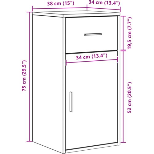 VidaXL Kutni Stol Dimljeni Hrast 102x88x75 cm Konstruirano drvo Slike