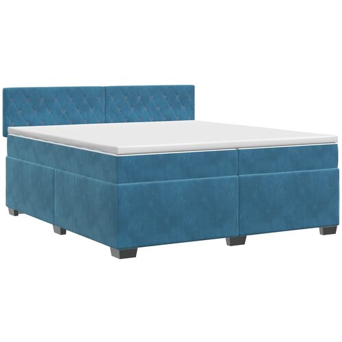  Boxspring krevet s madracem Tamno plava 200 x 200 cm Bar&amp;scaron;un Slike