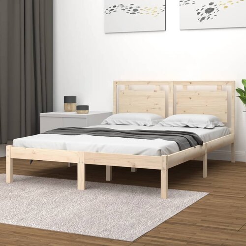 The Living Store Posteljni okvir iz trdnega lesa 160x200 cm - Posteljni Okvir, (21523725) Slike